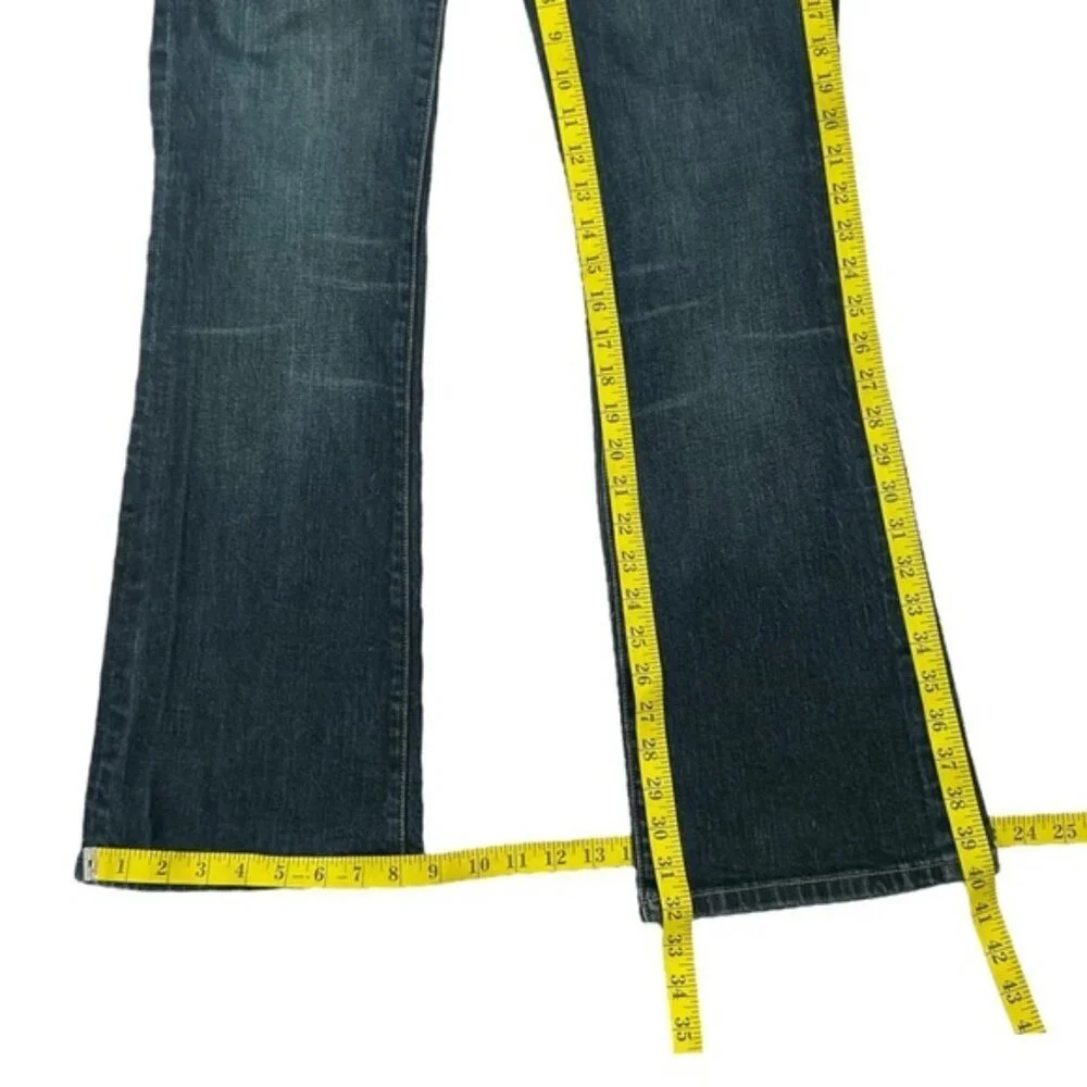 Seven7 Women Bootcut Low Rise Jeans Med Dark Wash Embroidered SZ 31 Inseam 32” - Picture 10 of 16